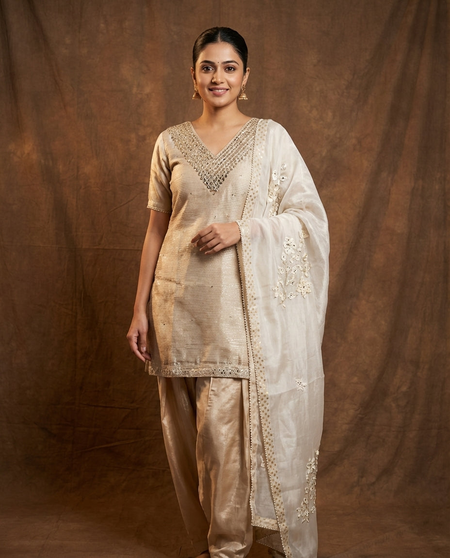 Beige Kurta Salwar Set