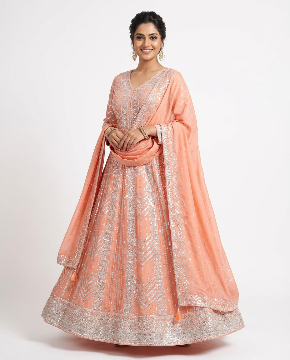 Elegant Long flared Anarkali