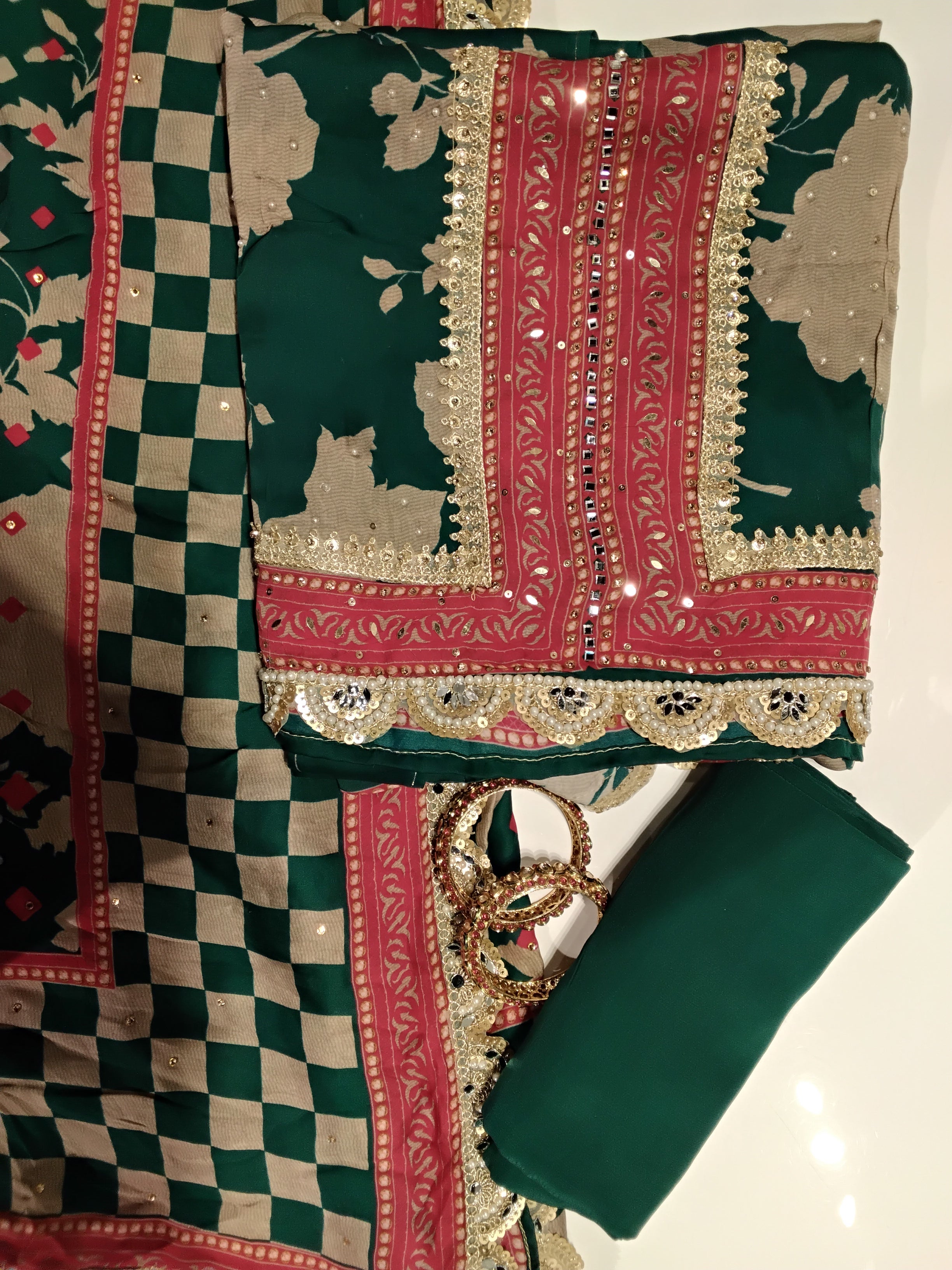 Unstitched Suit Fabric with Embellished Borders – Premium Festive Collection