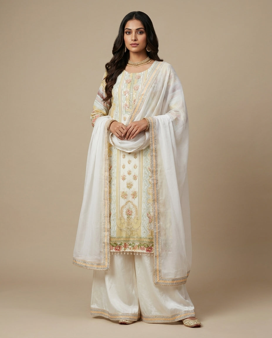 Elegant lemon color palazzo suit