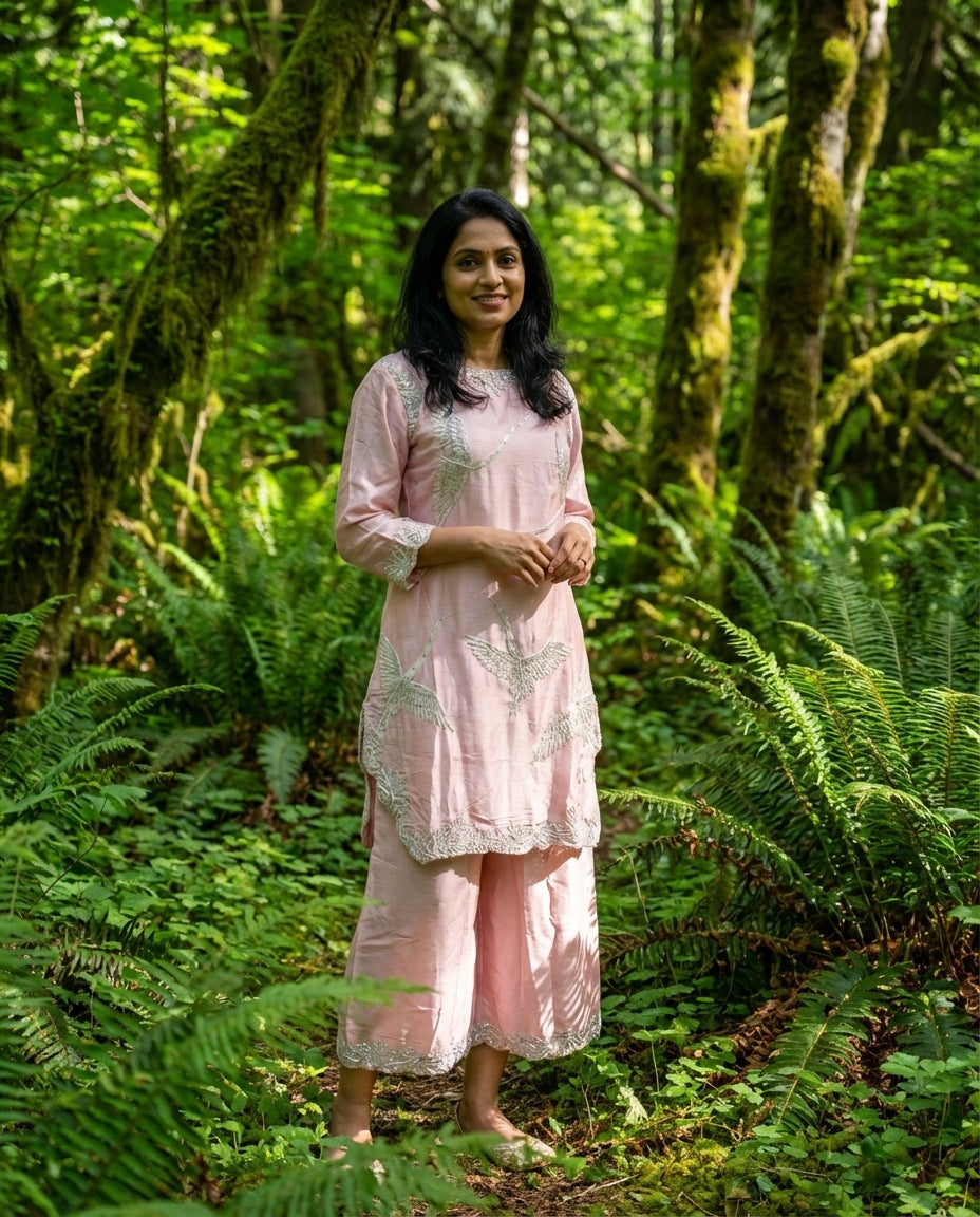 Pink Embrodered Co-ord set