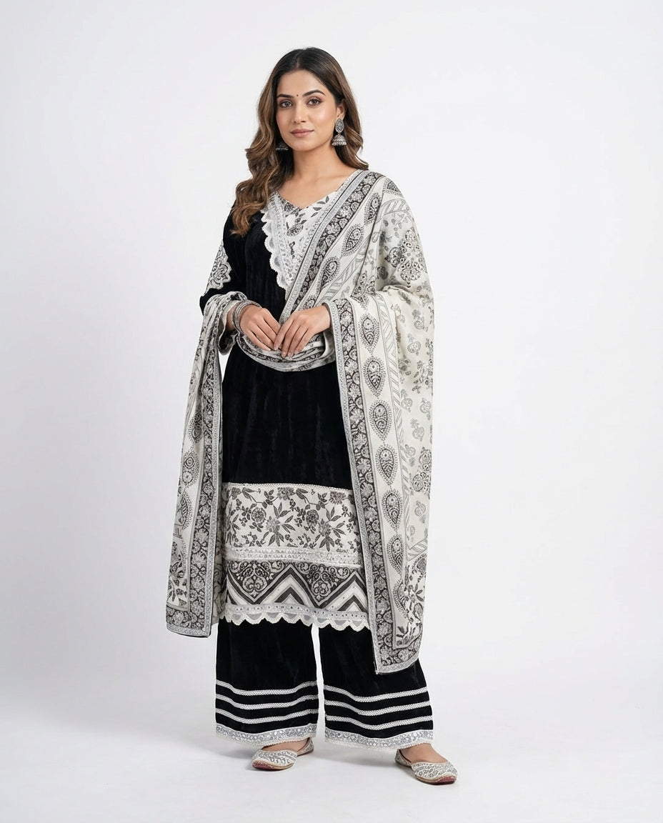 Rich Black Velvet Suit