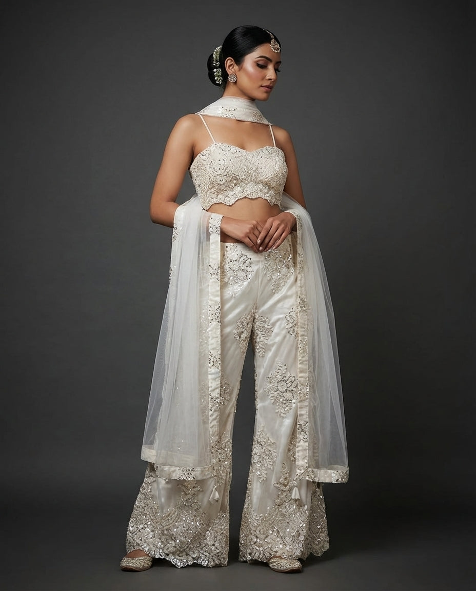 Indo-western crop top sharara set