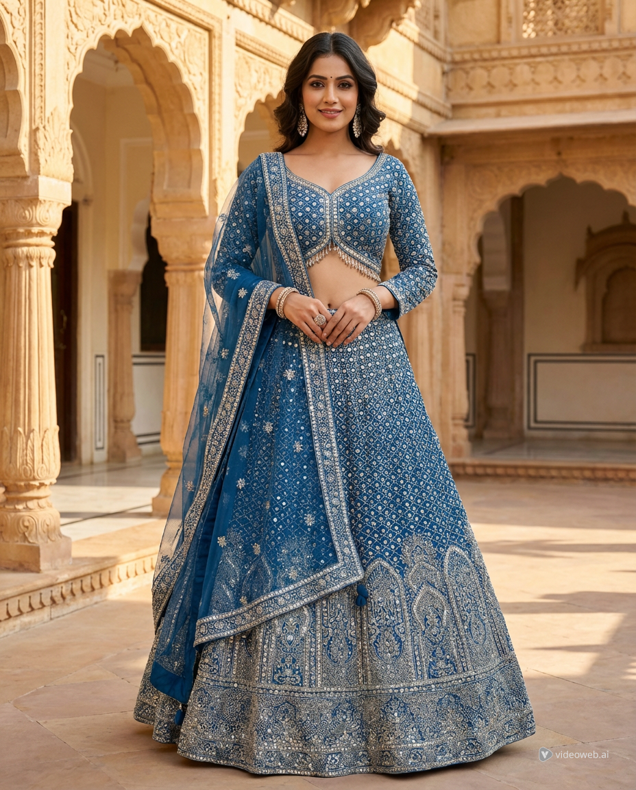 Royal Blue Lehenga Set