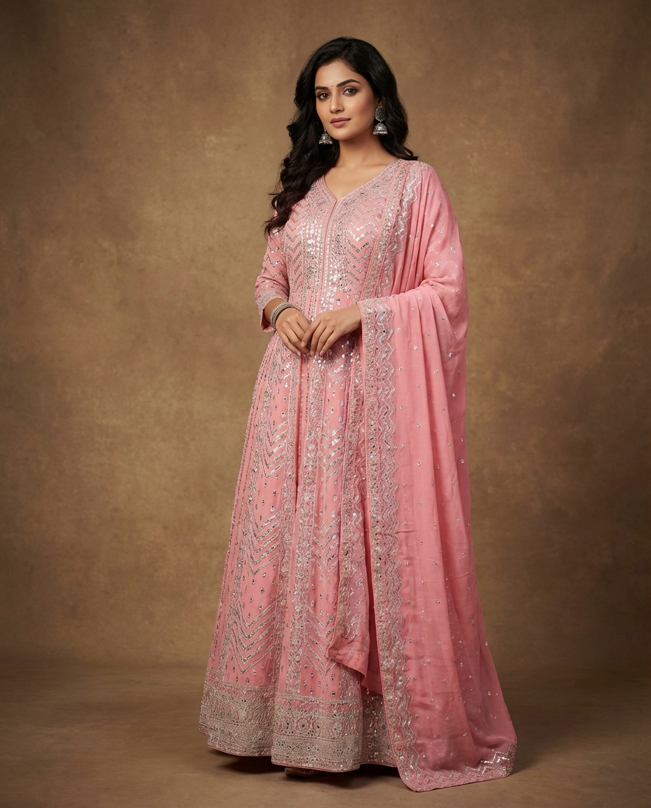 Elegant Long flared Anarkali