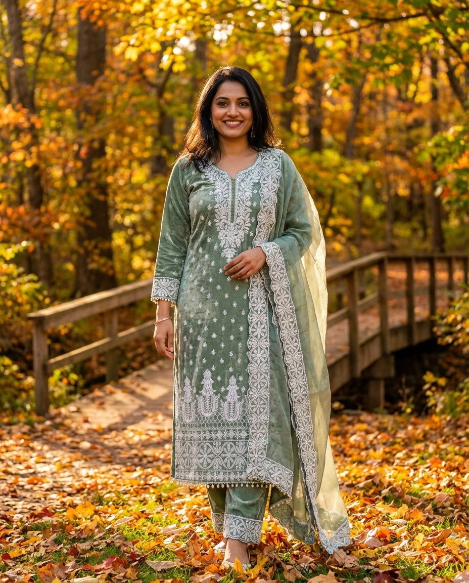Elegant Embroidered Unstitched Suit