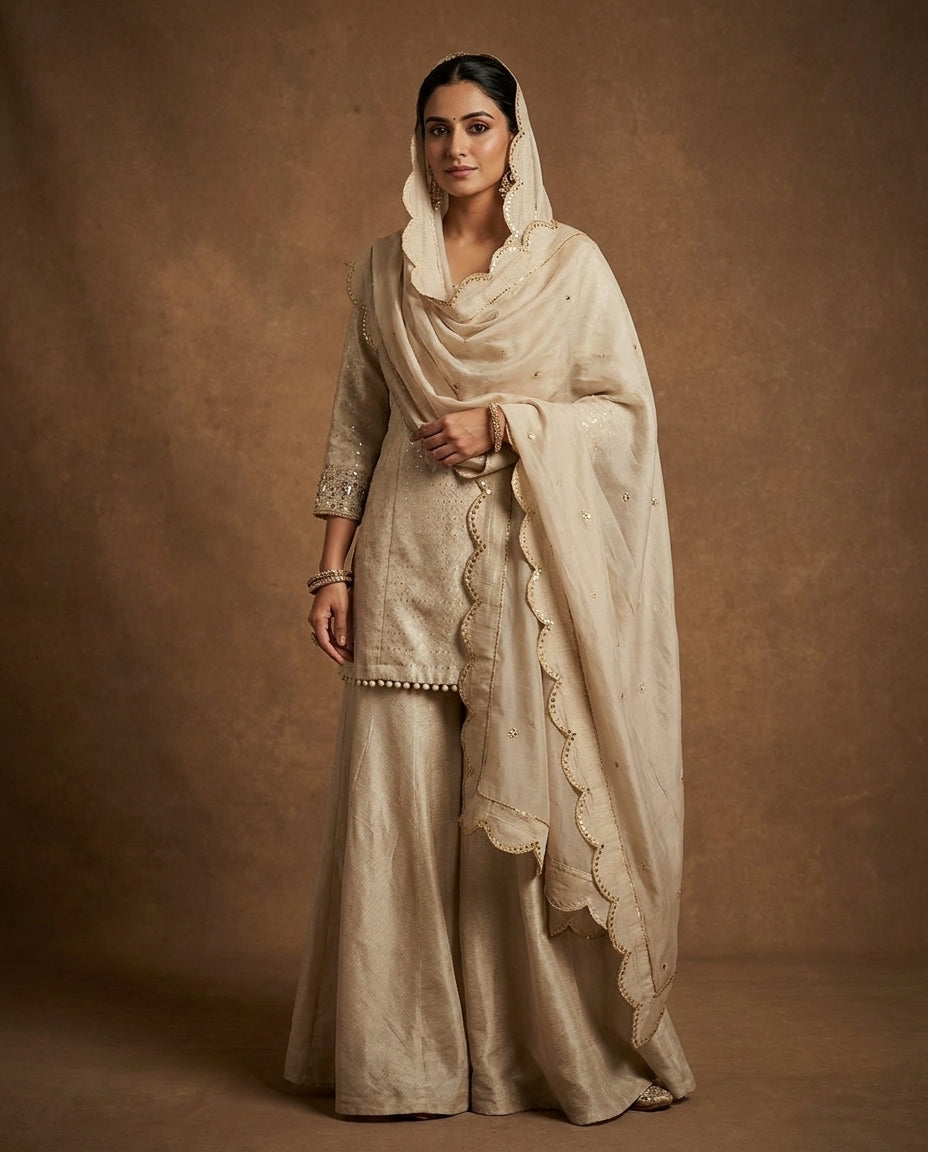 Sharara Set In Vibrant Parrot Hues