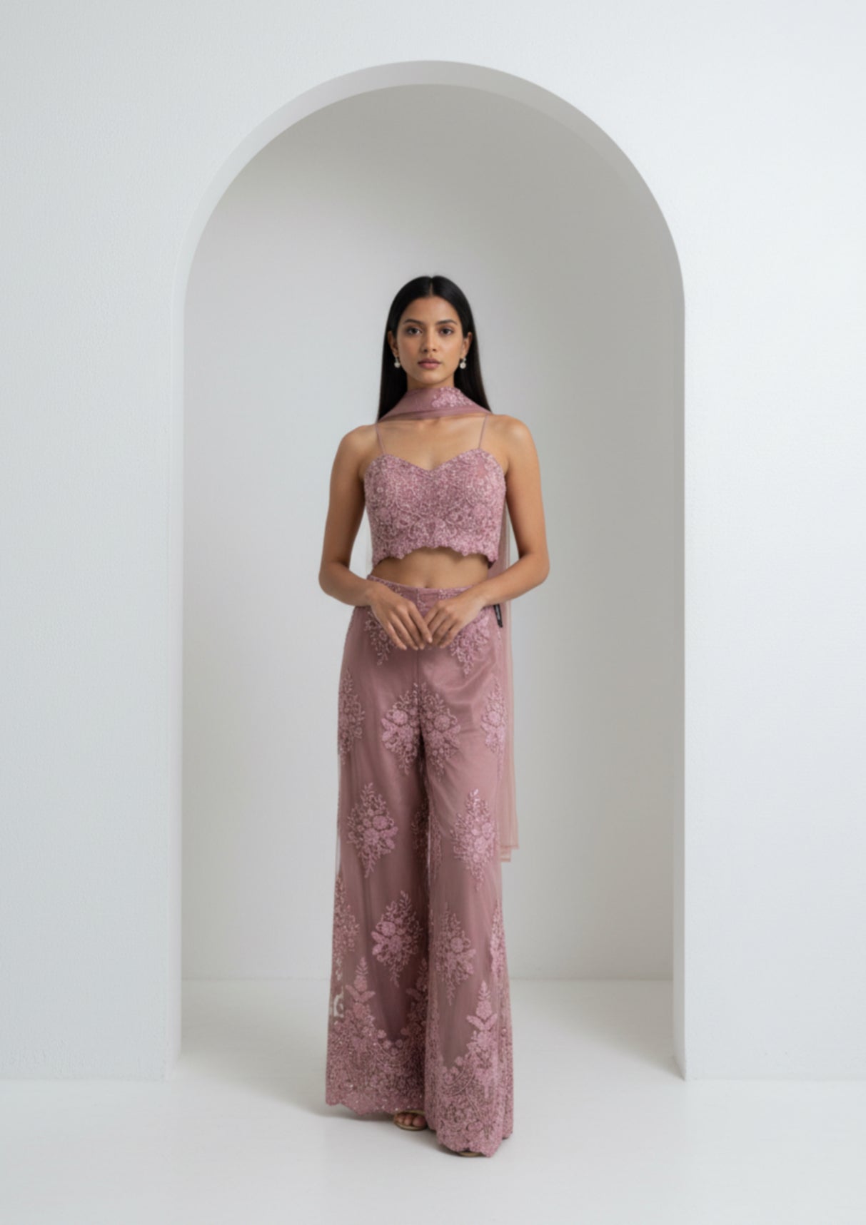 Indo-western crop top sharara set