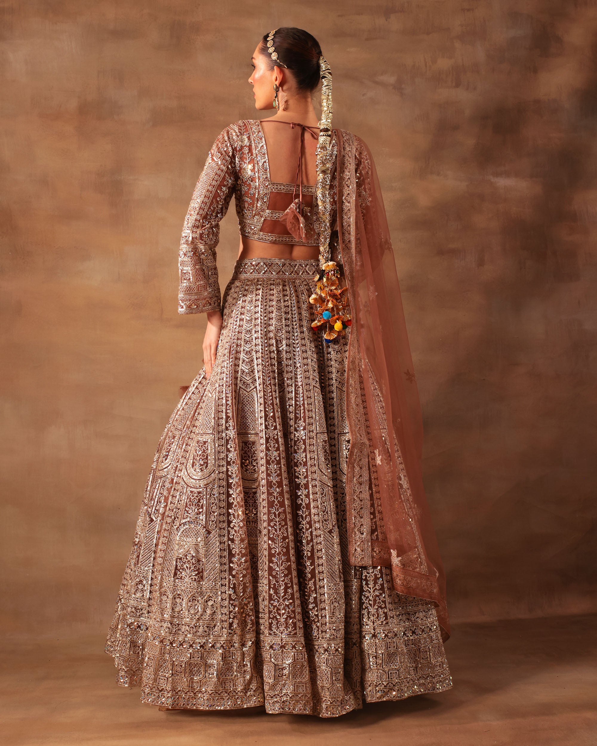 Mustard Gold Heavily Embroidered Formal Lehenga Set