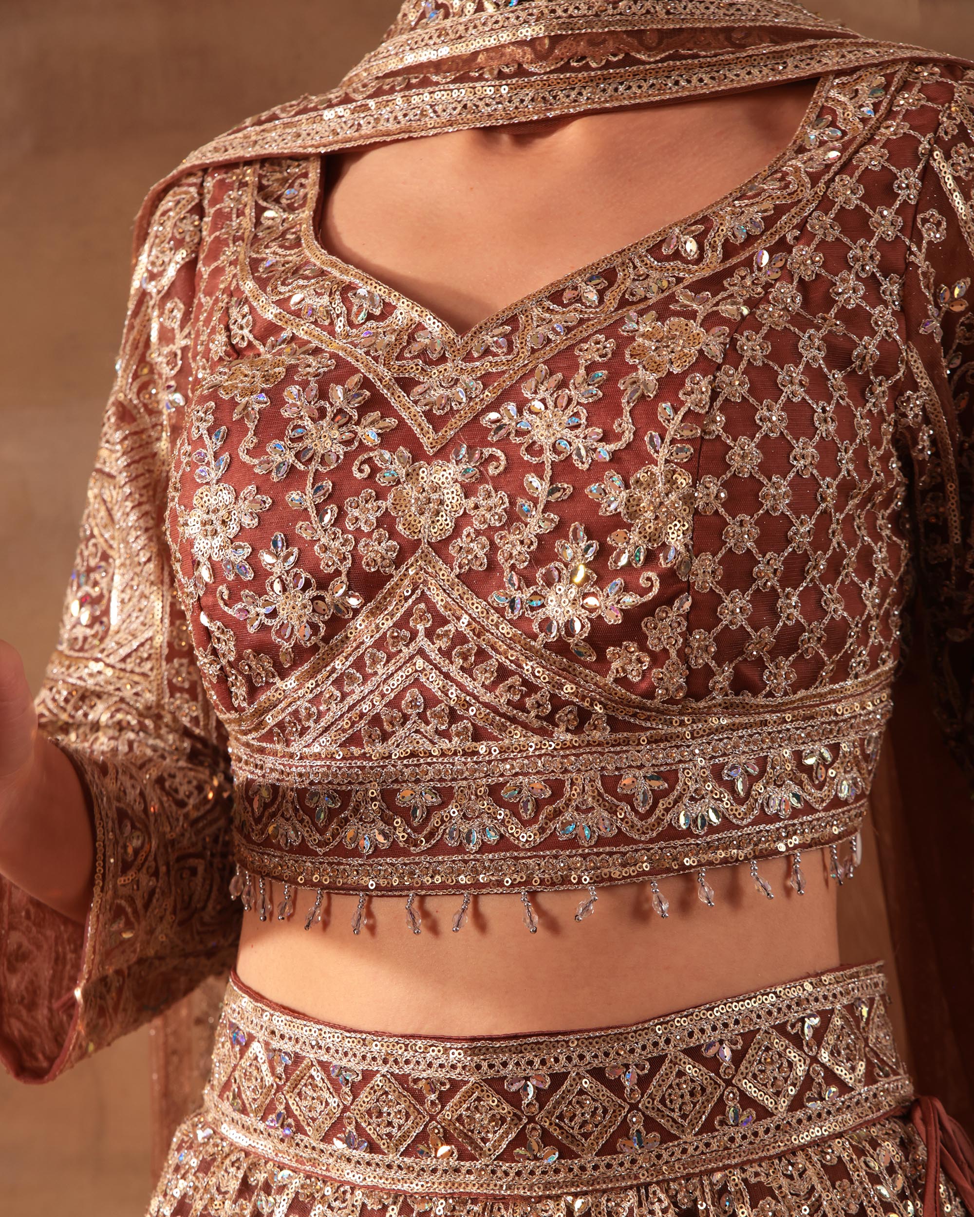 Mustard Gold Heavily Embroidered Formal Lehenga Set