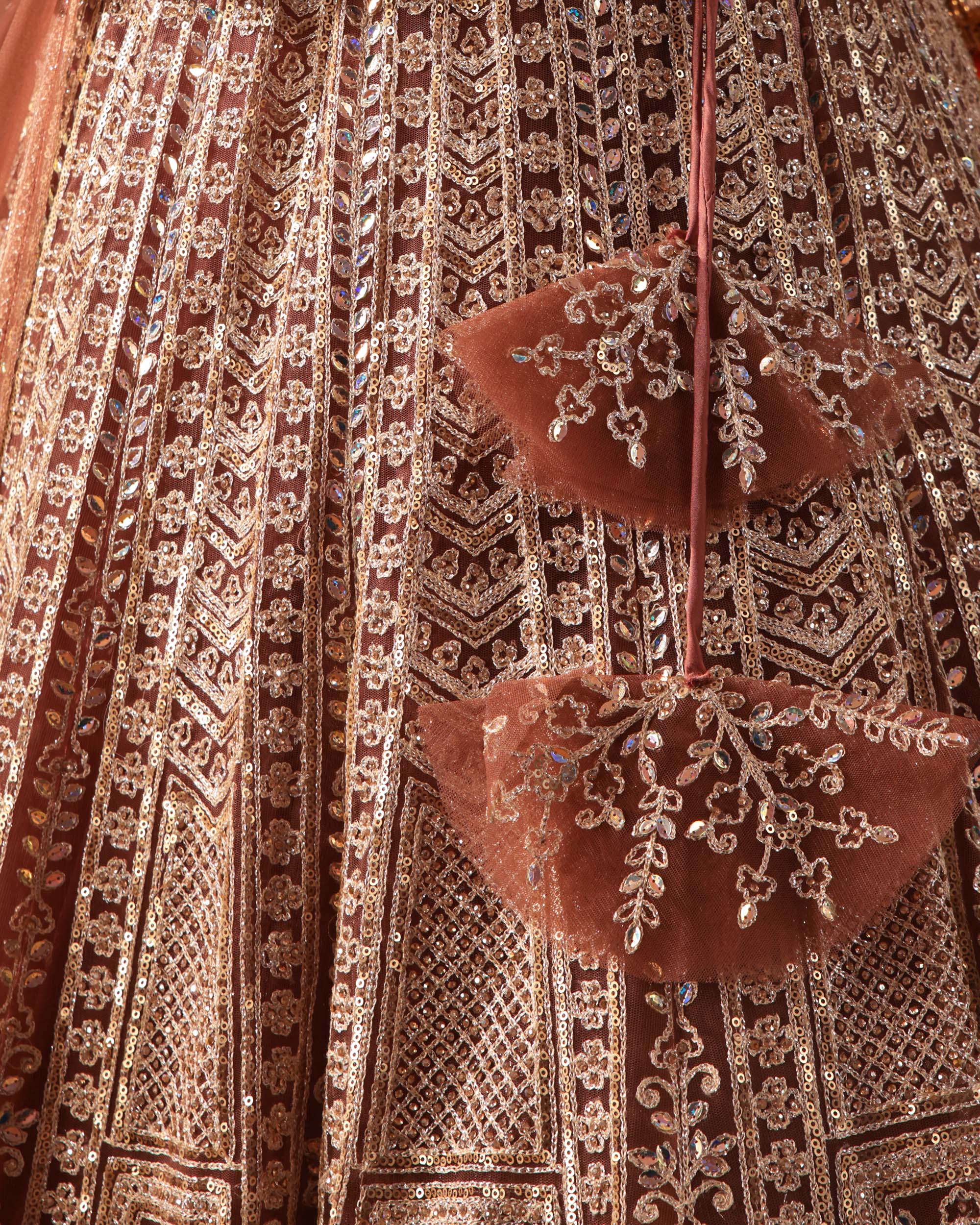 Mustard Gold Heavily Embroidered Formal Lehenga Set