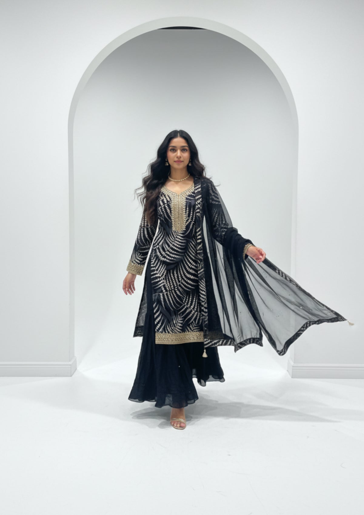 Beautiful Black Gharara Suit