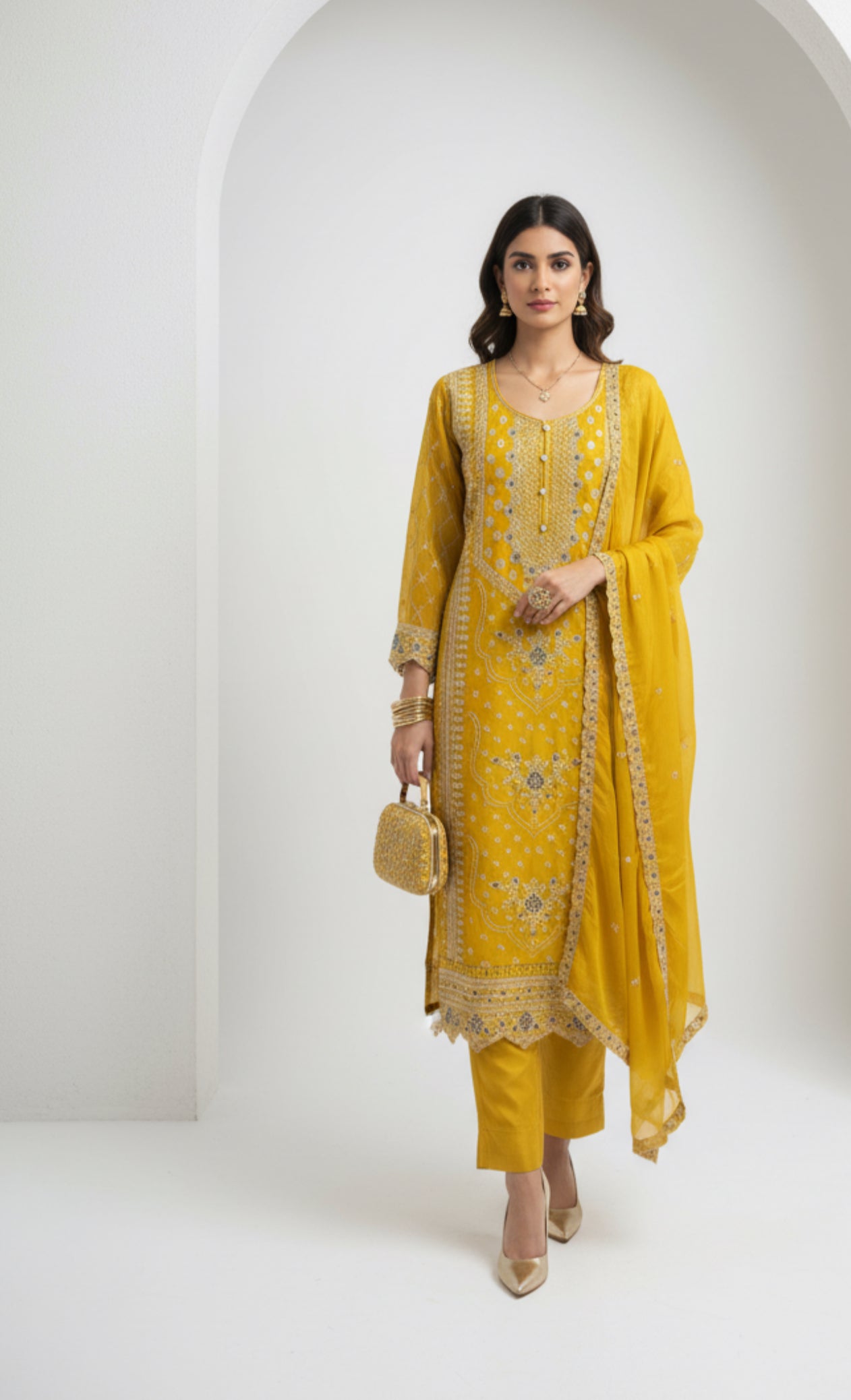 Zari Embroidered Georgette Suit Set