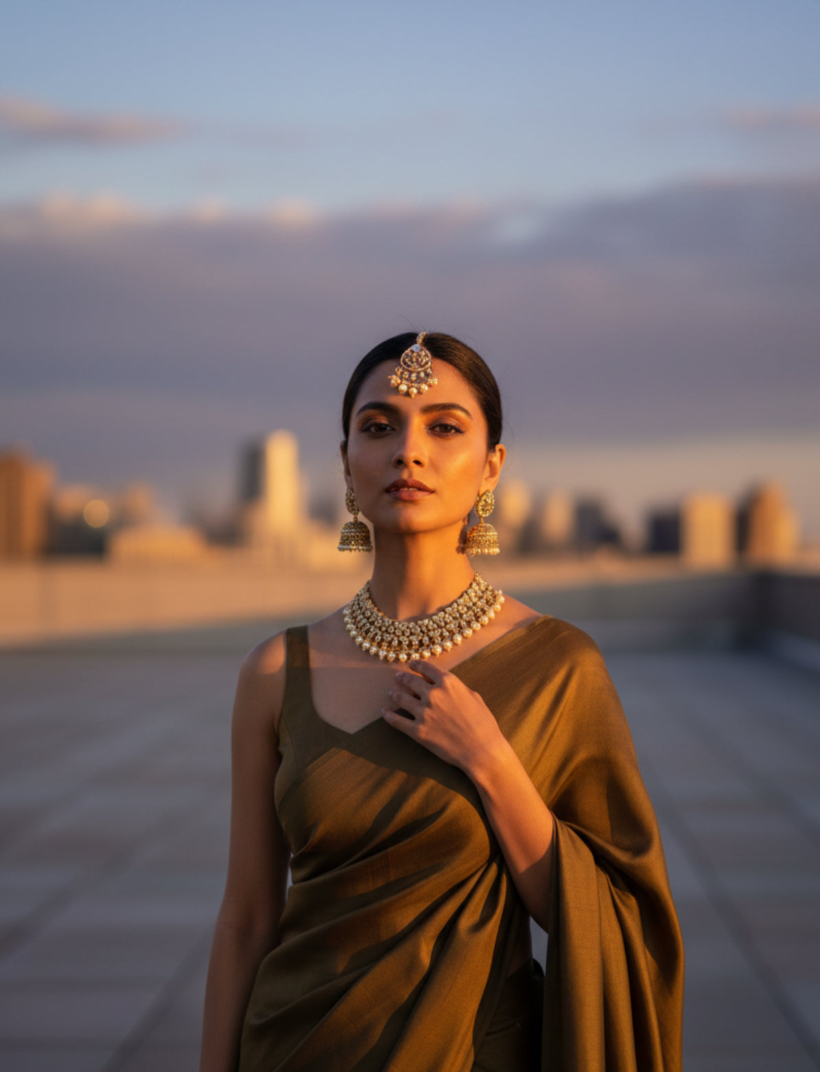 Pearl and Kundan Bridal Jewelry Set