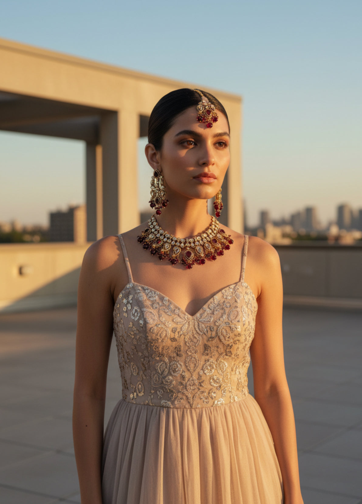 Gold and Pearl Kundan Bridal Jewelry Set