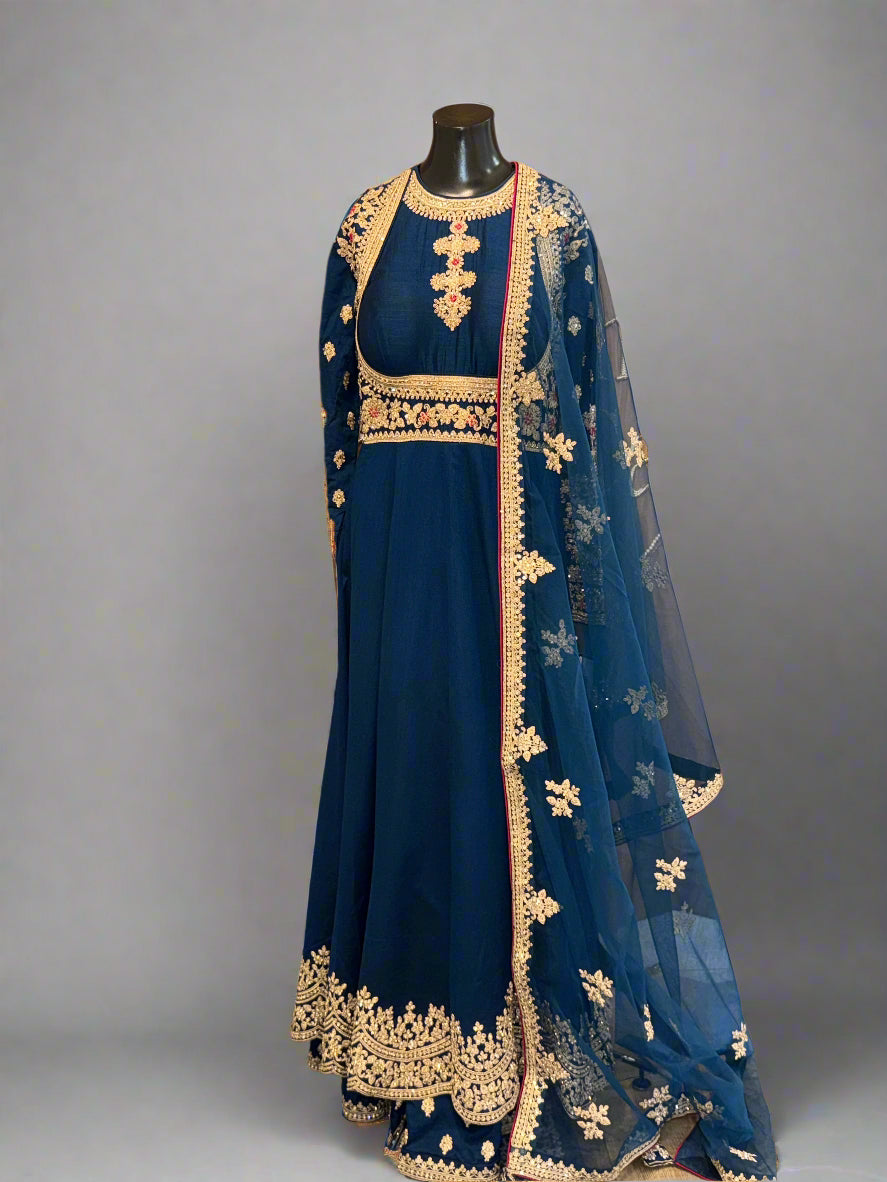 Anarkali with Golden Embroidery