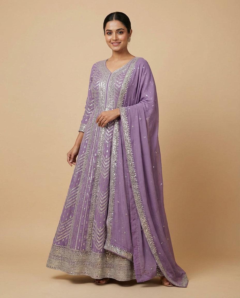 Elegant Long flared Anarkali