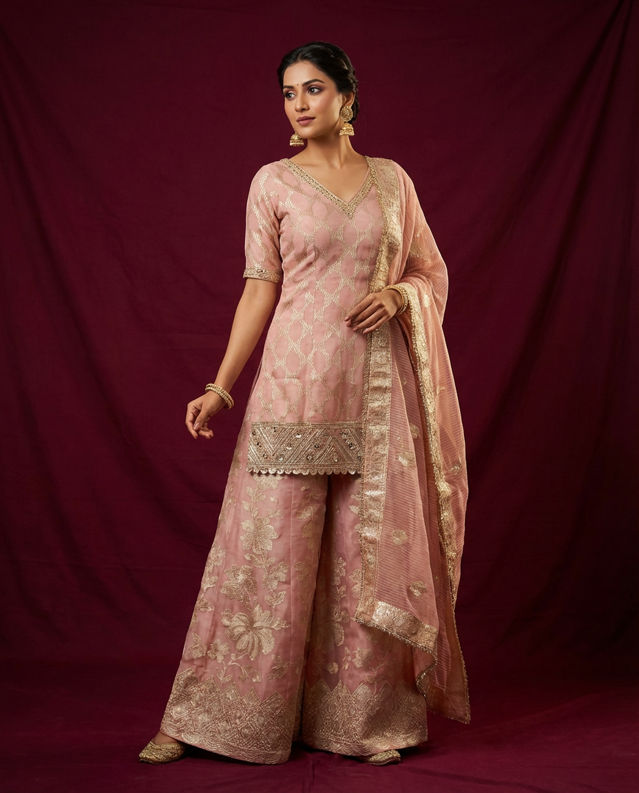 Embroidered Sharara Set