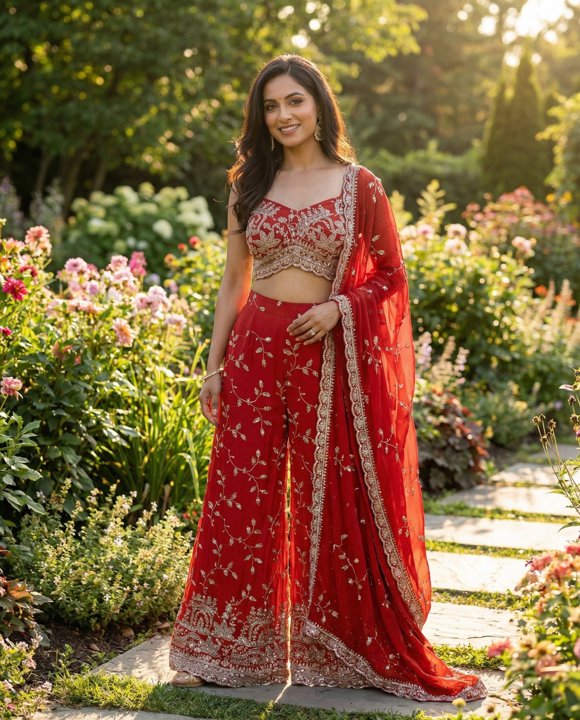 Elegant tube top sharara set
