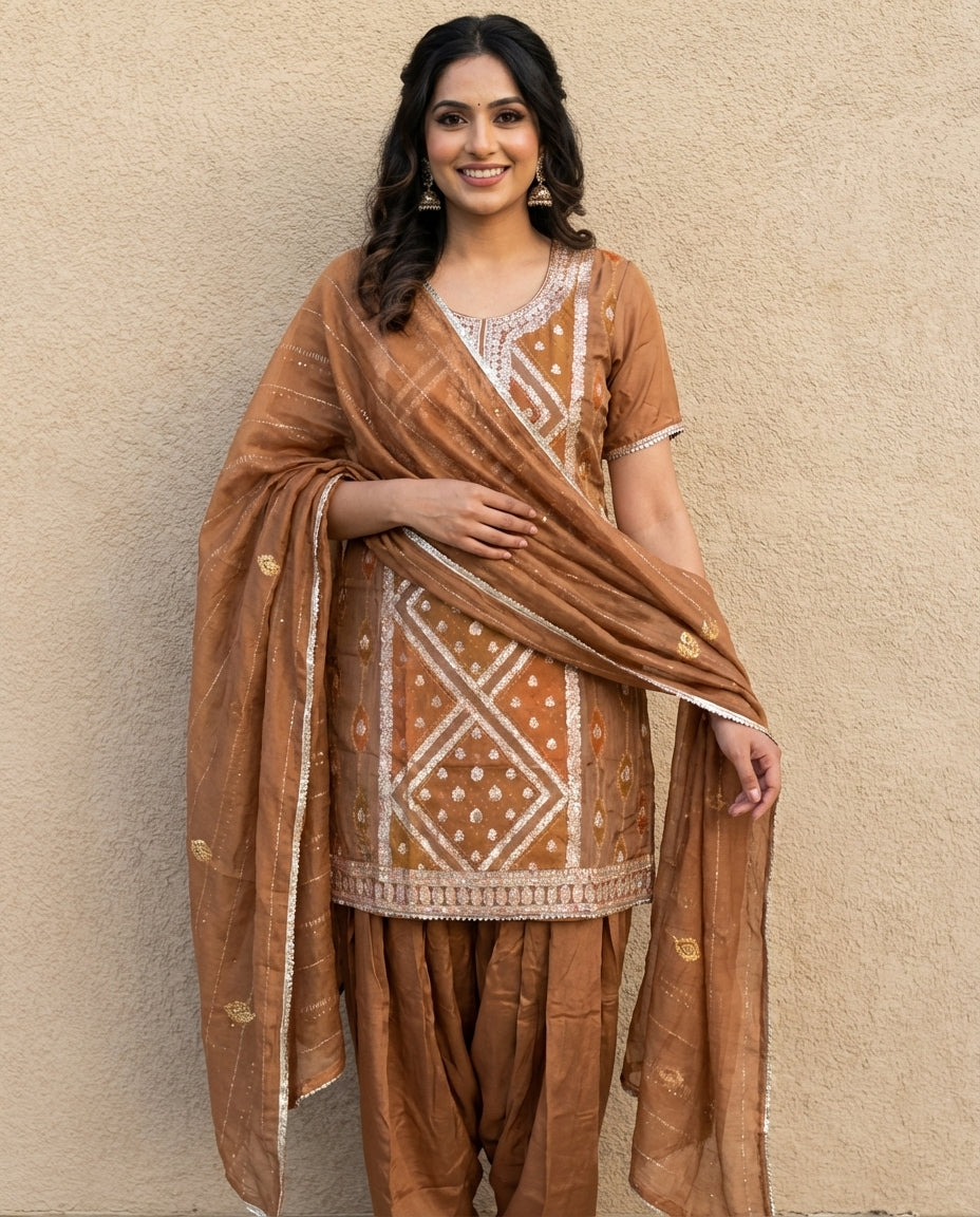 Beautiful embroidered kurta salwar sets