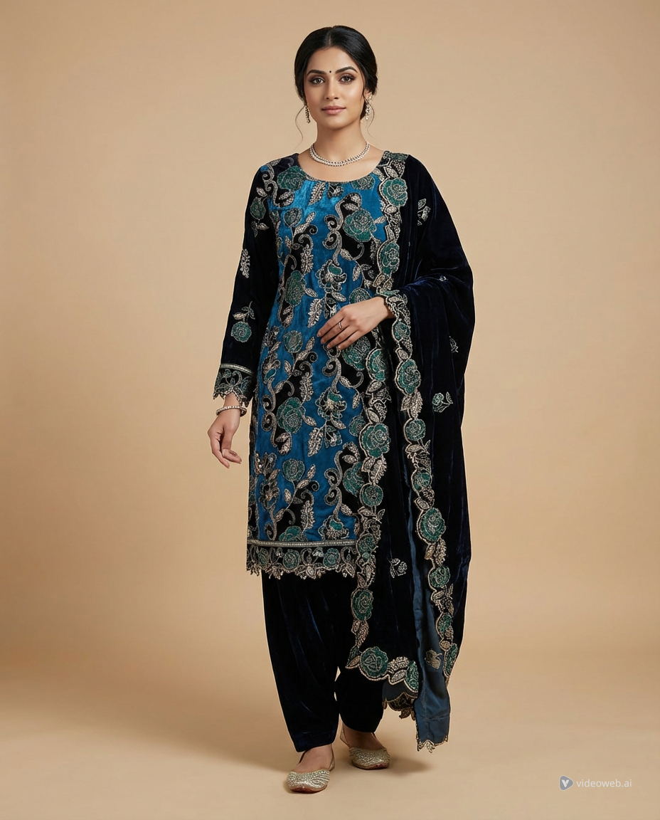 Velvet printed suit
