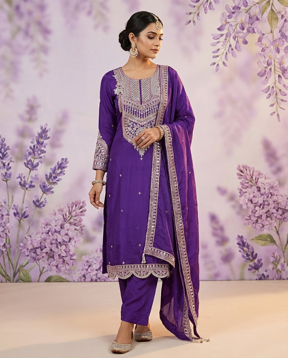 Embroidered Unstitched Suit