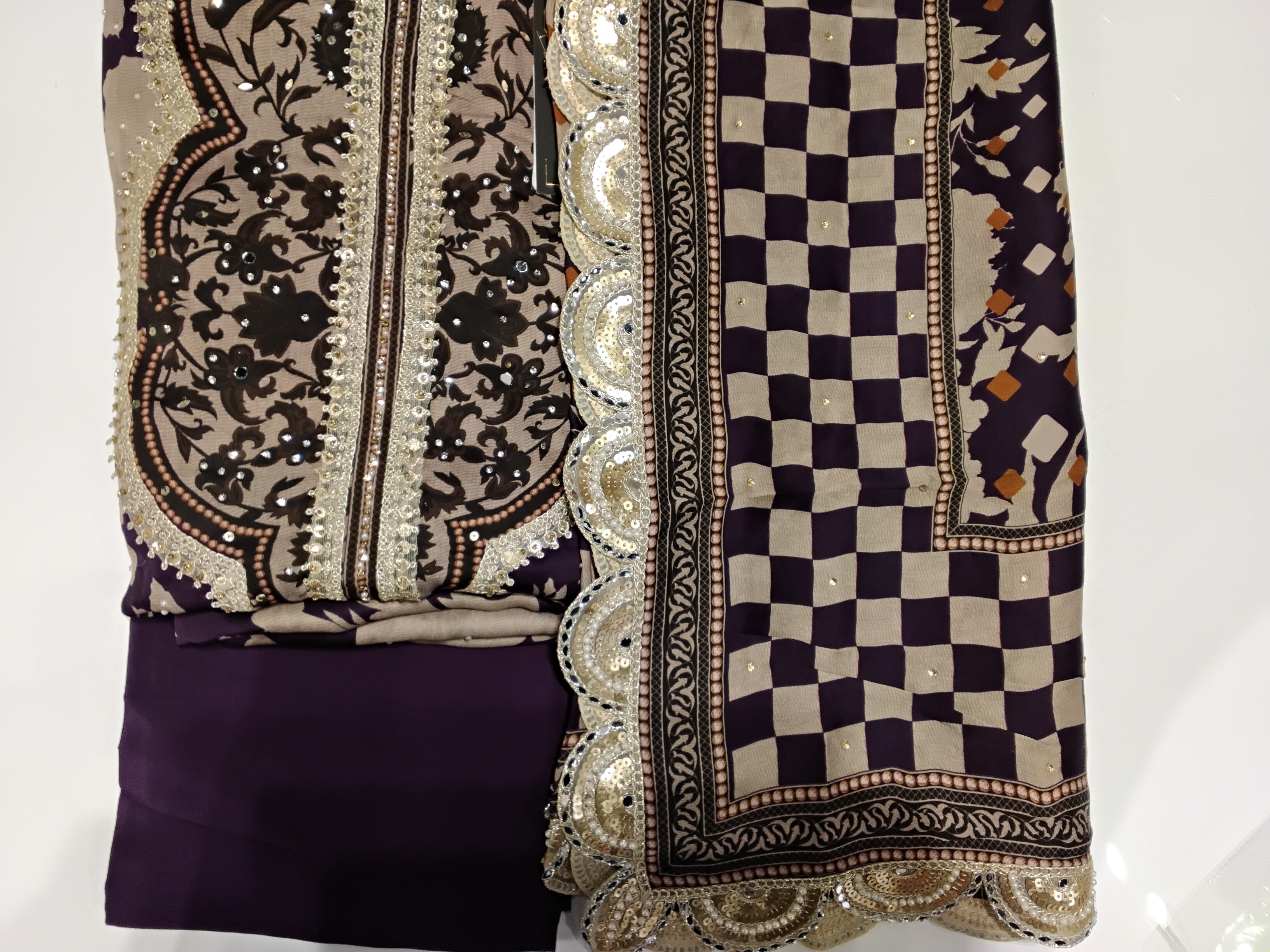Unstitched Suit Fabric with Embellished Borders – Premium Festive Collection