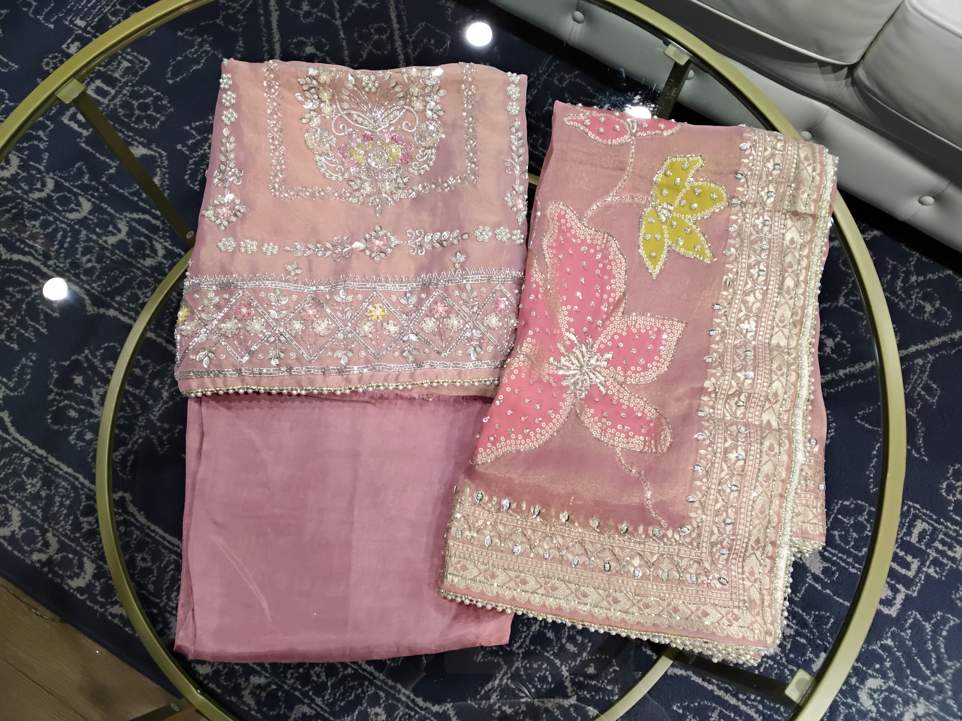 Unstitched Embroidered Suit