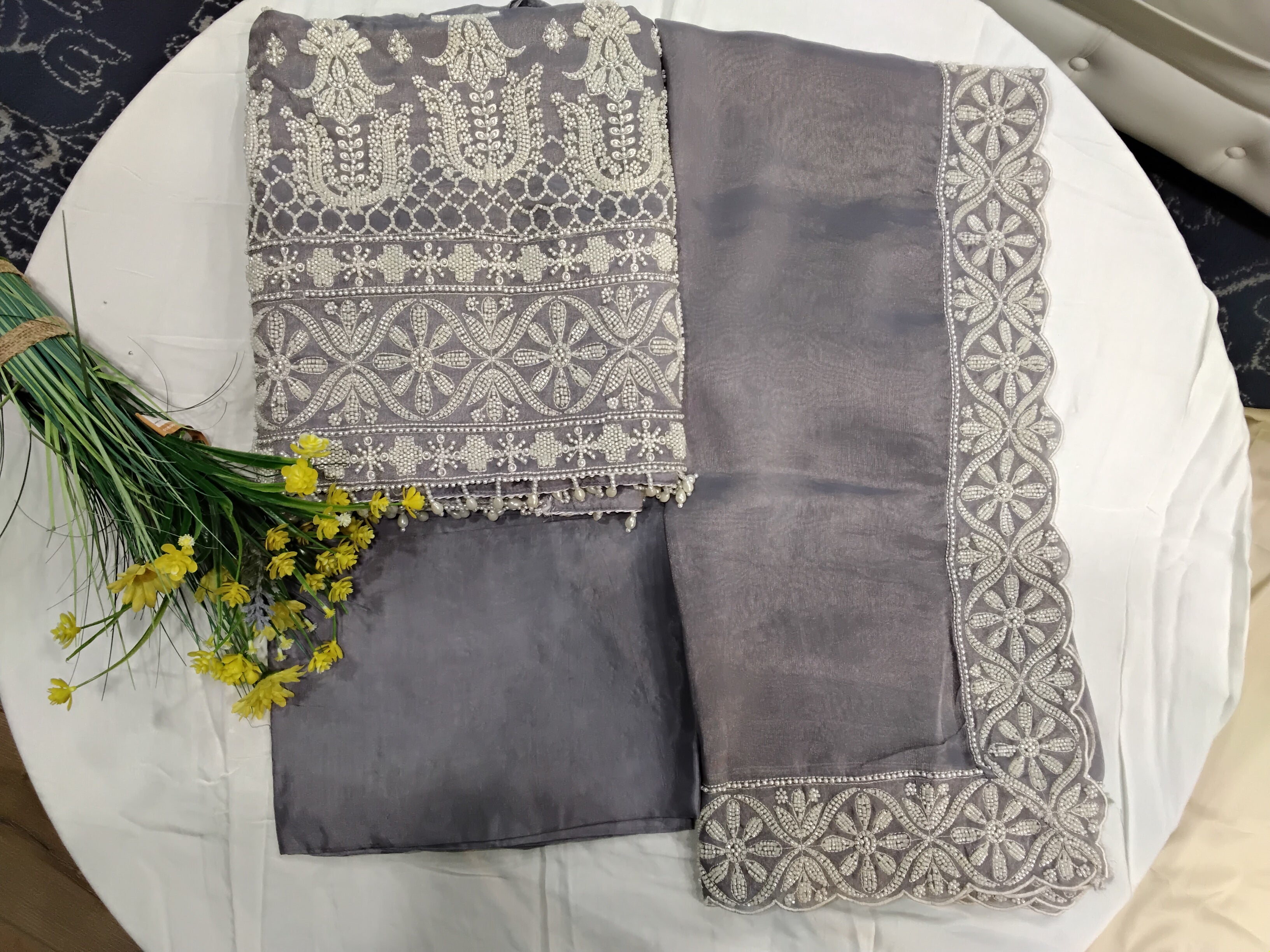 Elegant Embroidered Unstitched Suit