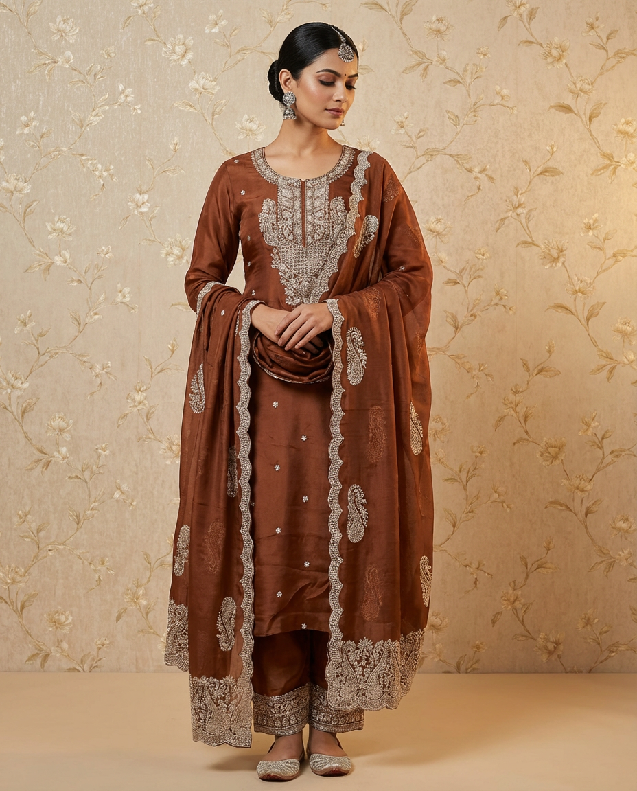 Embroidered Unstitched Suit Set with Designer Dupatta