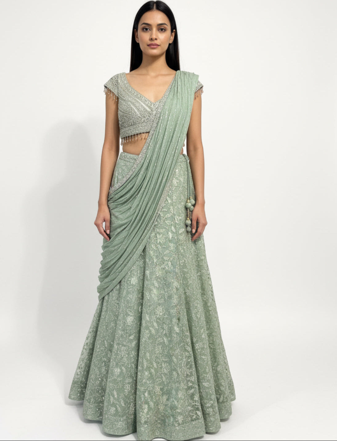 Sage Green Lehenga Set
