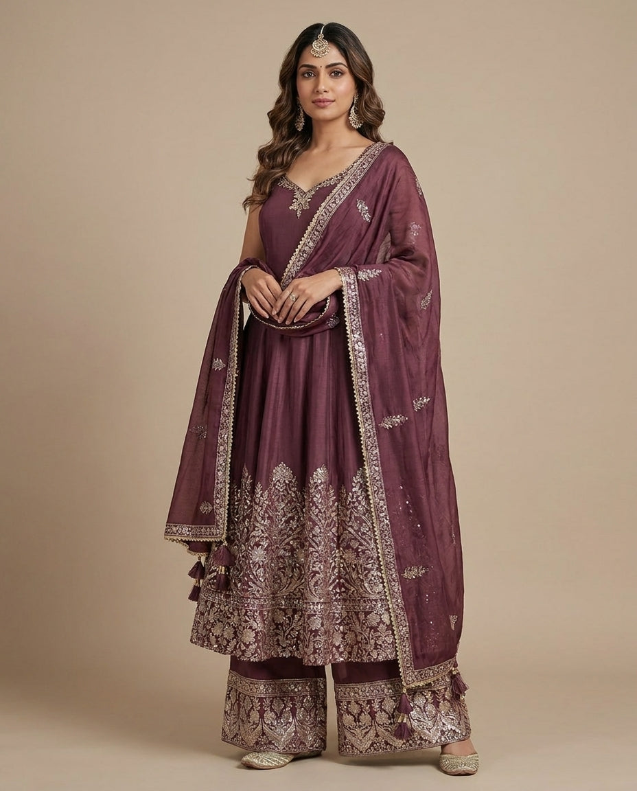 Stunning Anarkali Plazo Suit