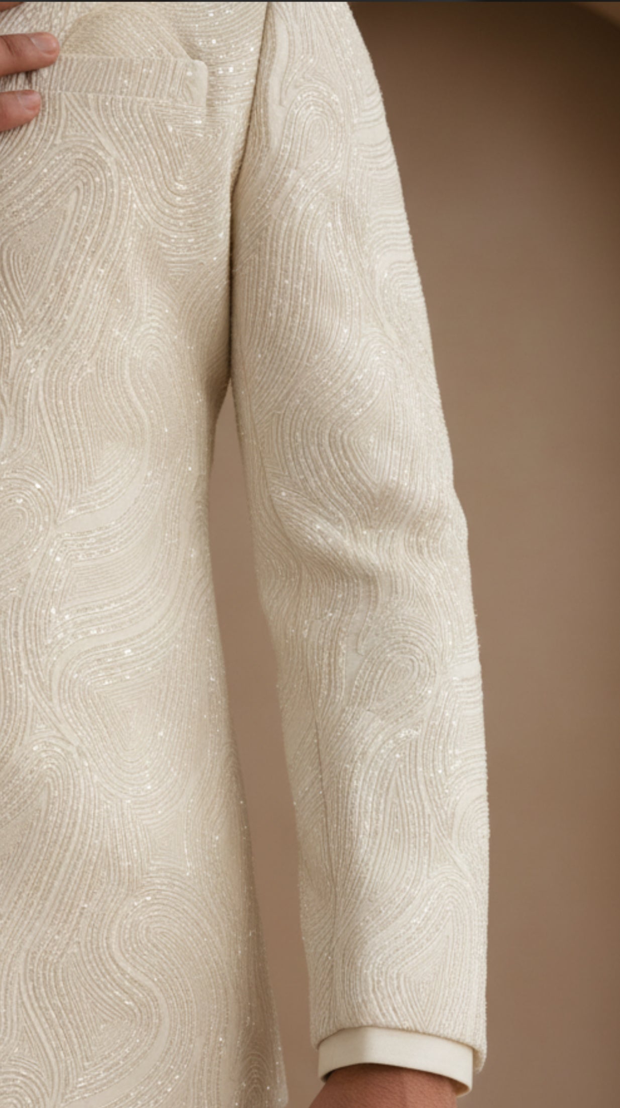 Ivory Embroidered Sherwani
