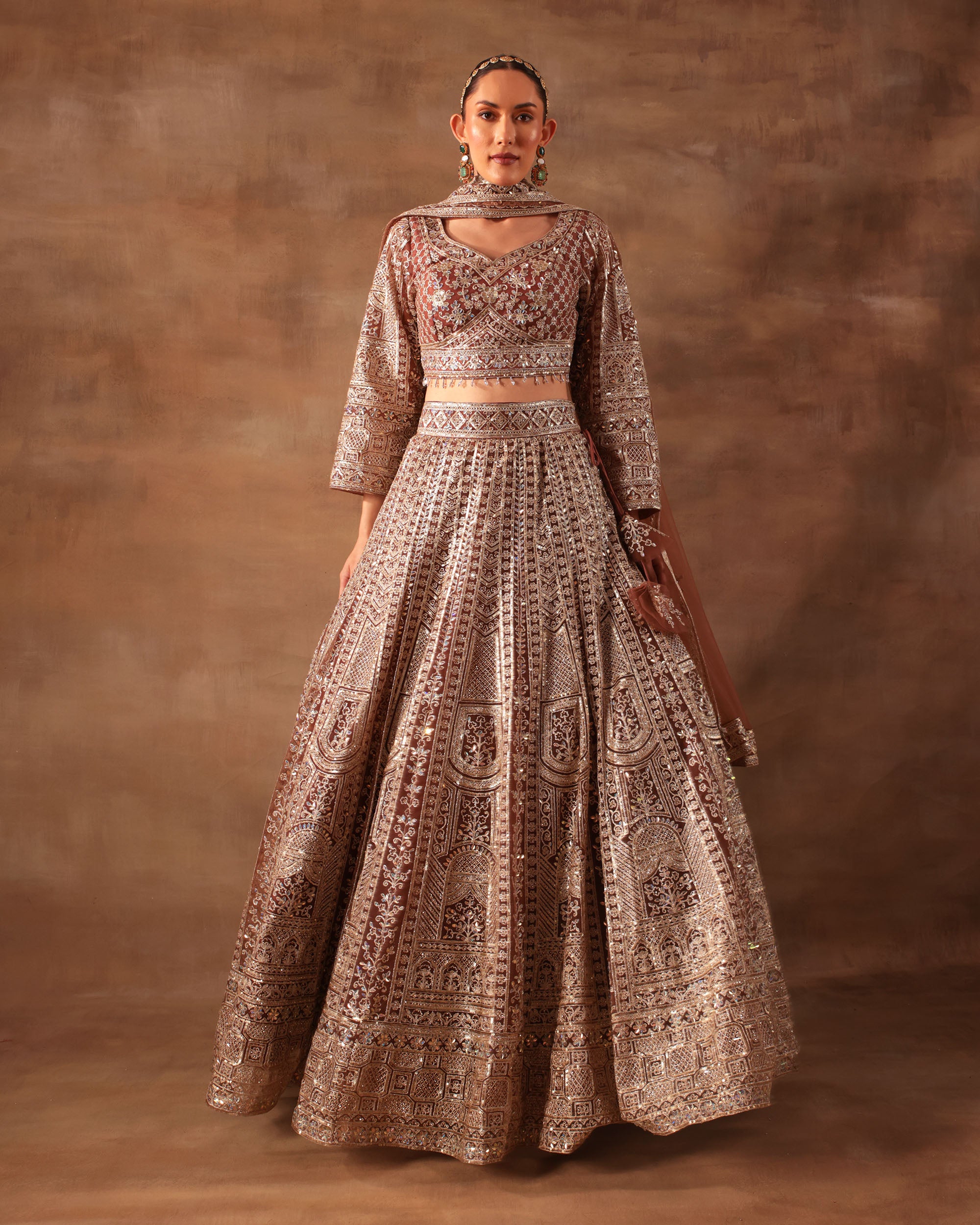 Mustard Gold Heavily Embroidered Formal Lehenga Set
