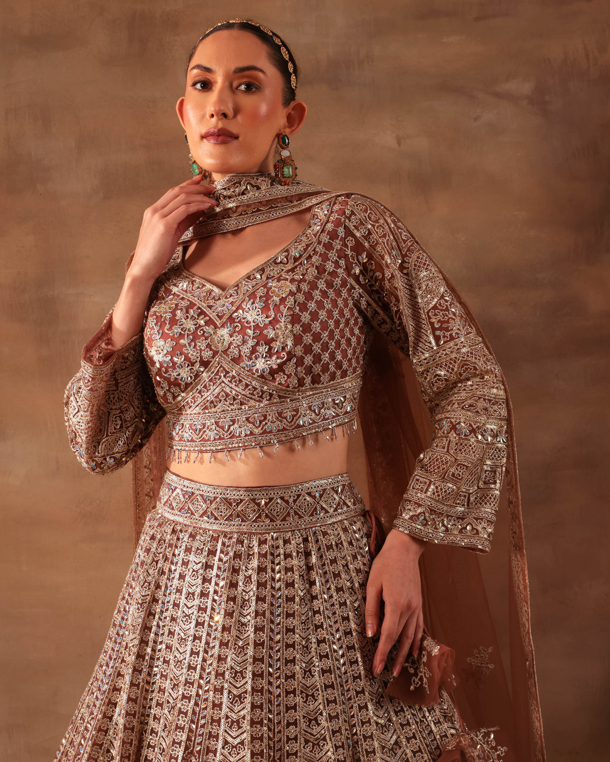 Mustard Gold Heavily Embroidered Formal Lehenga Set