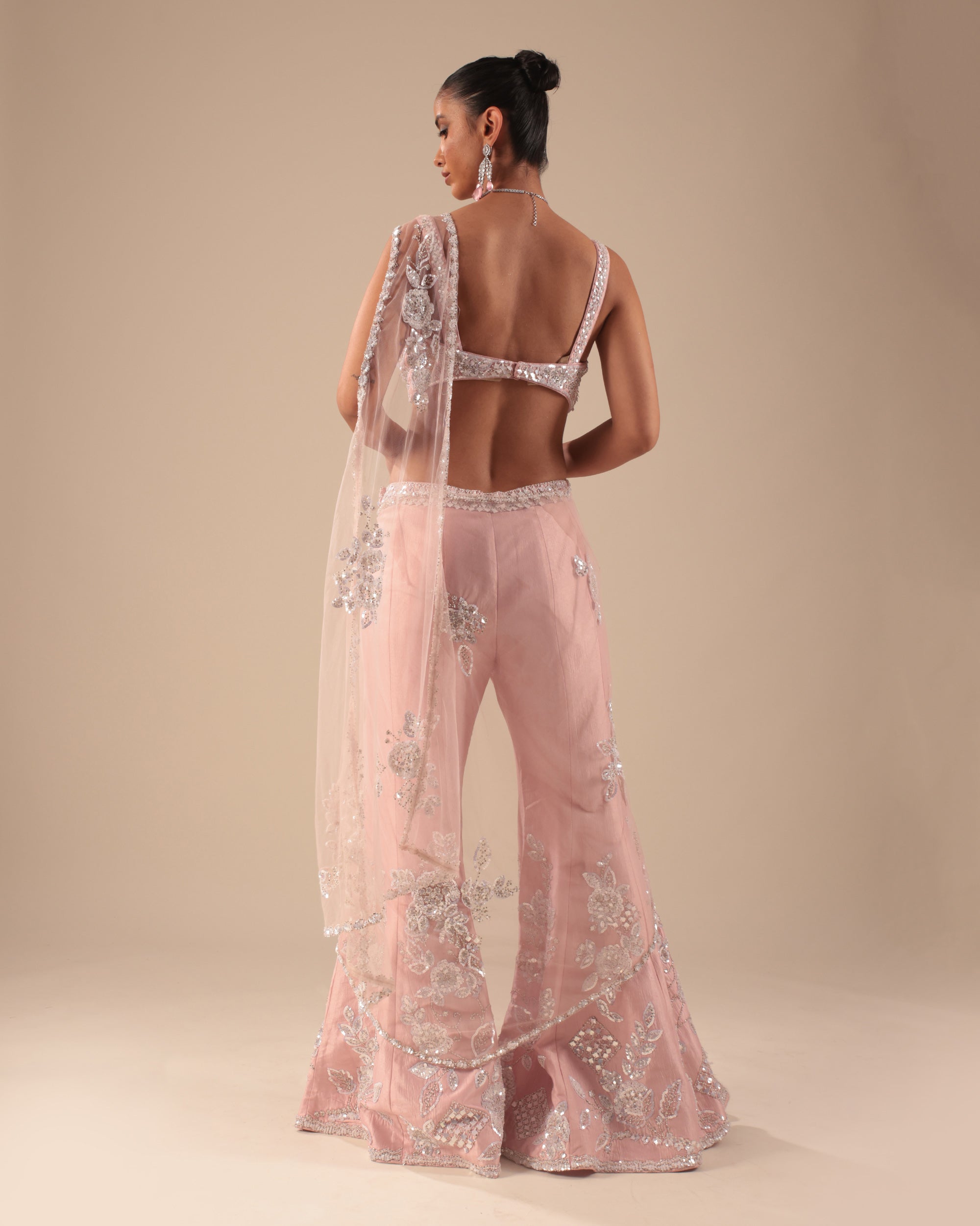 Baby Pink Embroidered Sharara Set with Dupatta