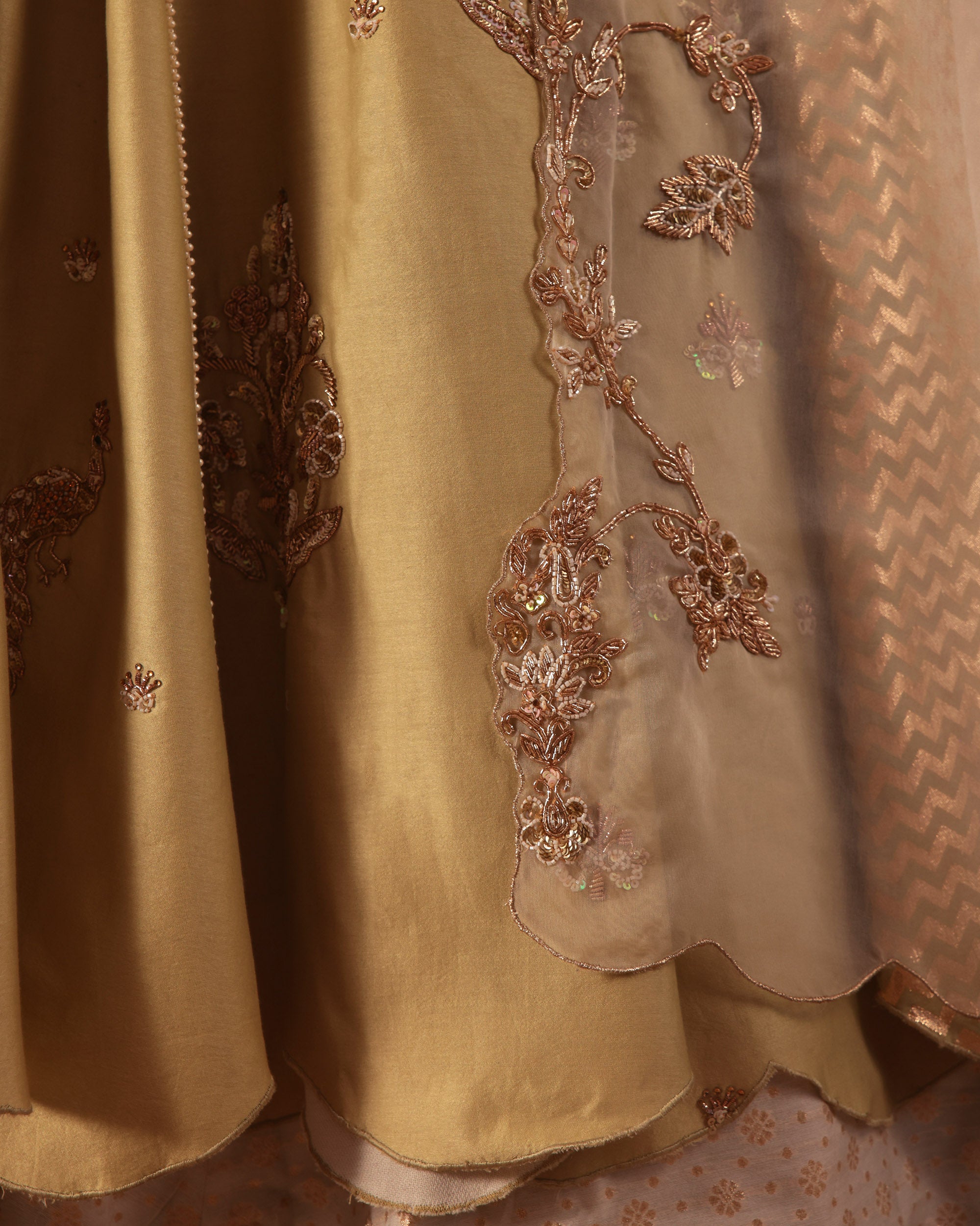 Lime Green Brocade & Embroidered Formal Lehenga Set
