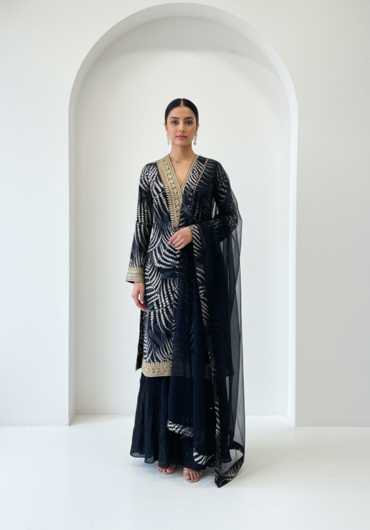 Beautiful Black Gharara  Suit