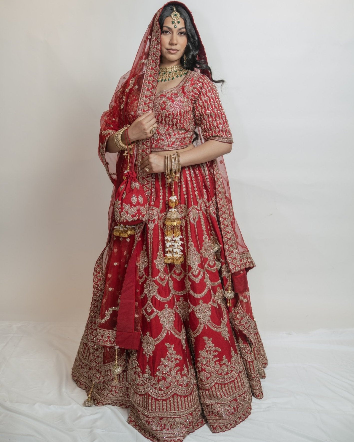 Red Handcrafted Bridal Lehenga