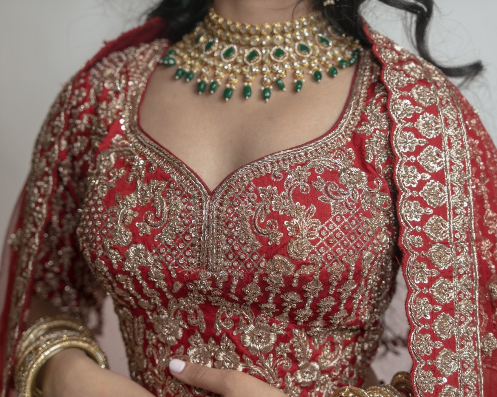 Red Handcrafted Bridal Lehenga