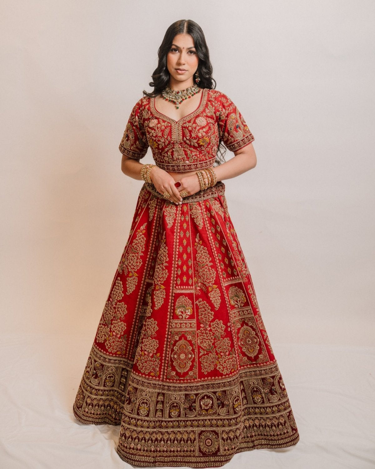 Crimson Heritage Zardosi Bridal Lehenga