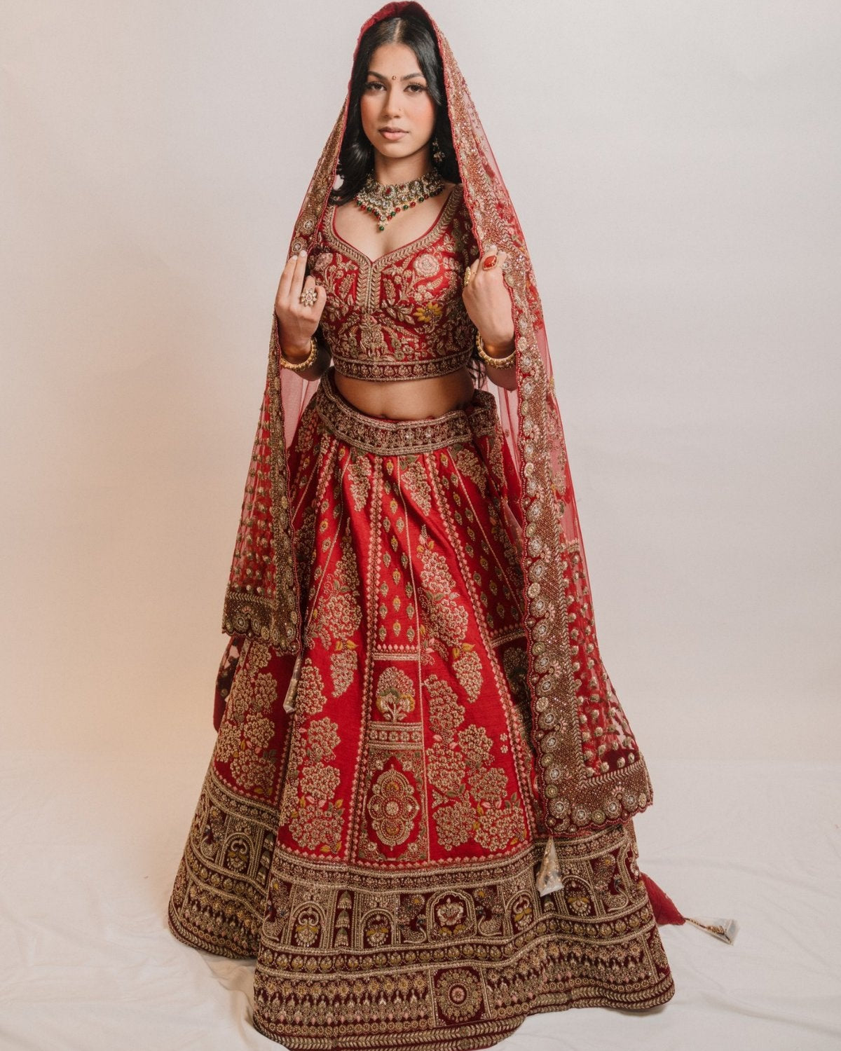 Crimson Heritage Zardosi Bridal Lehenga