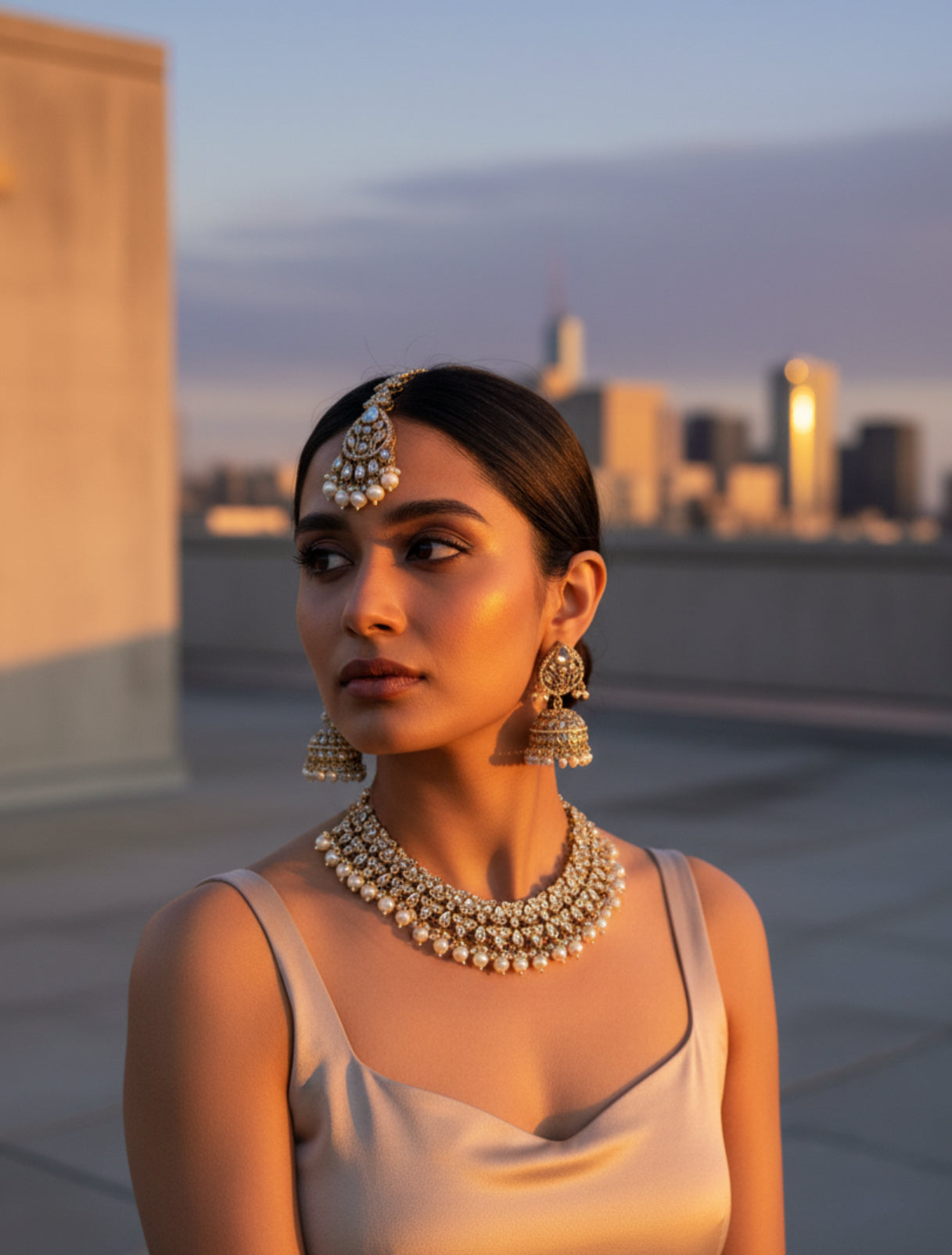 Pearl and Kundan Bridal Jewelry Set