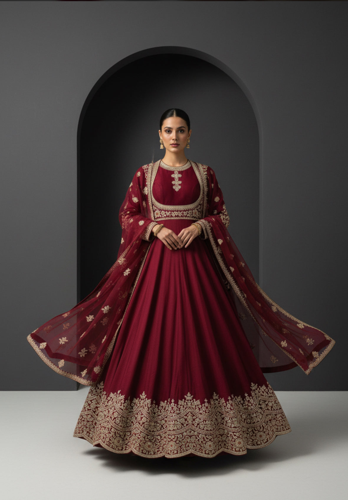 Anarkali with Golden Embroidery