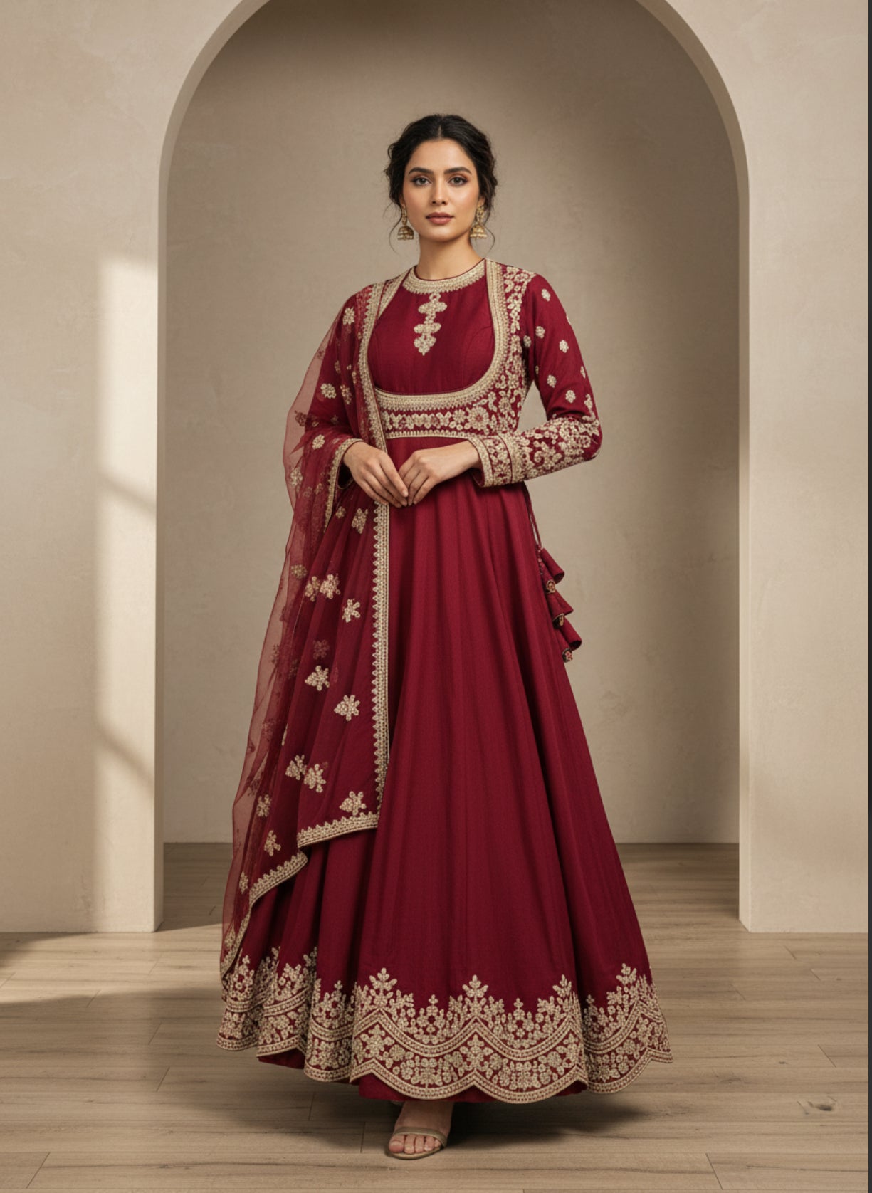 Anarkali with Golden Embroidery