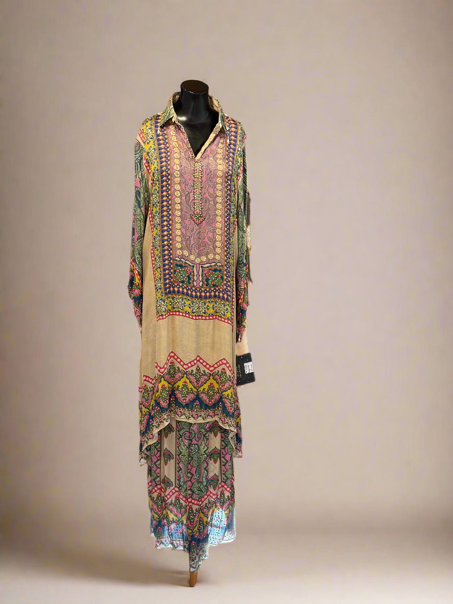 Printed Co-ord Set with Long Kurta and Pants