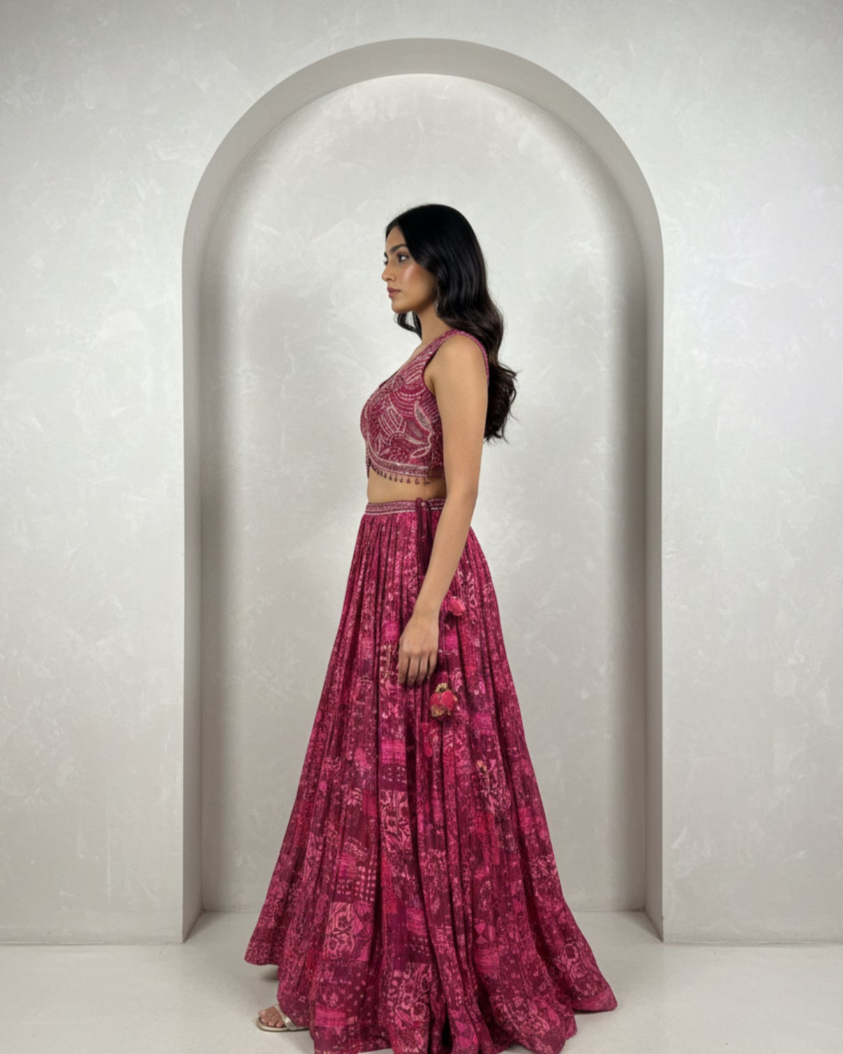Vibrant Fuchsia Pink Lehenga Set