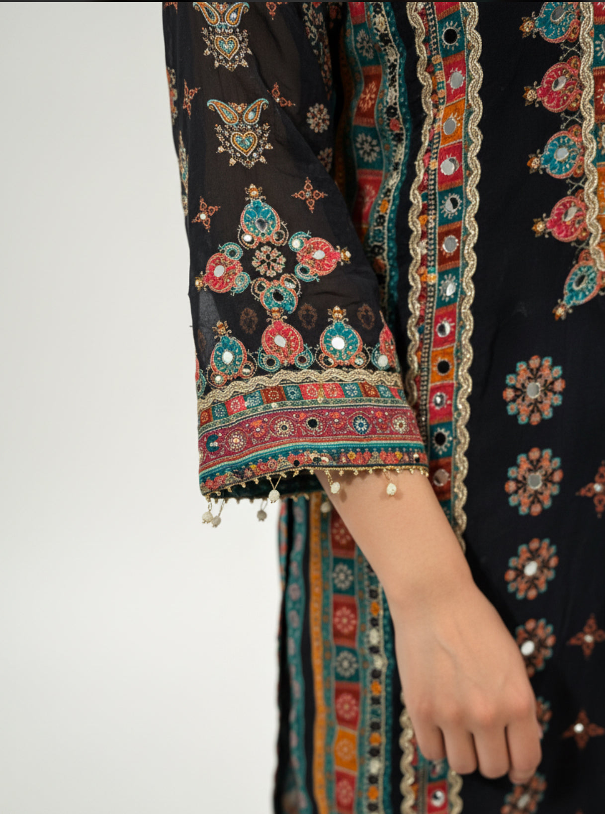 Black Embroidered Suit set