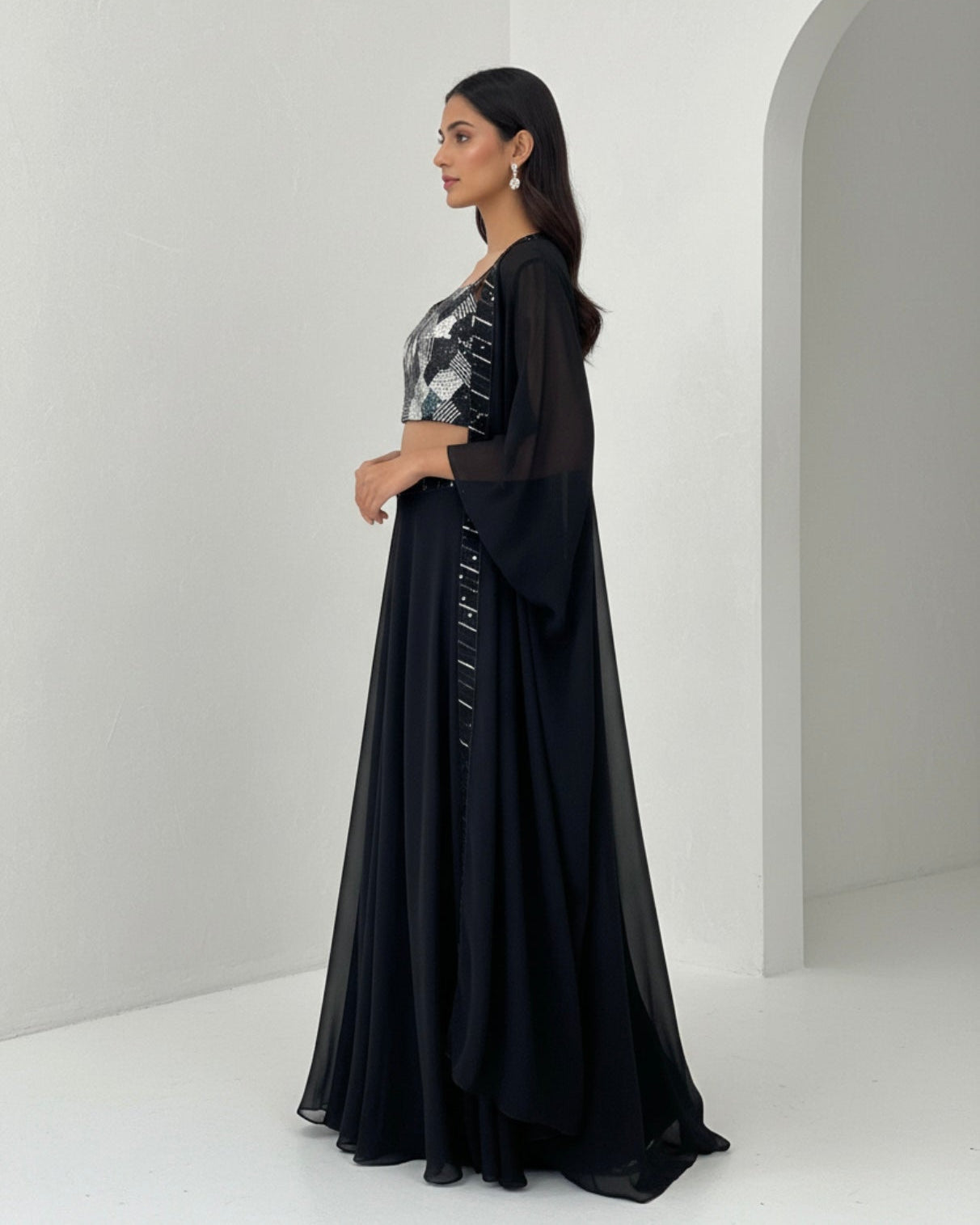 Black three piece evening set