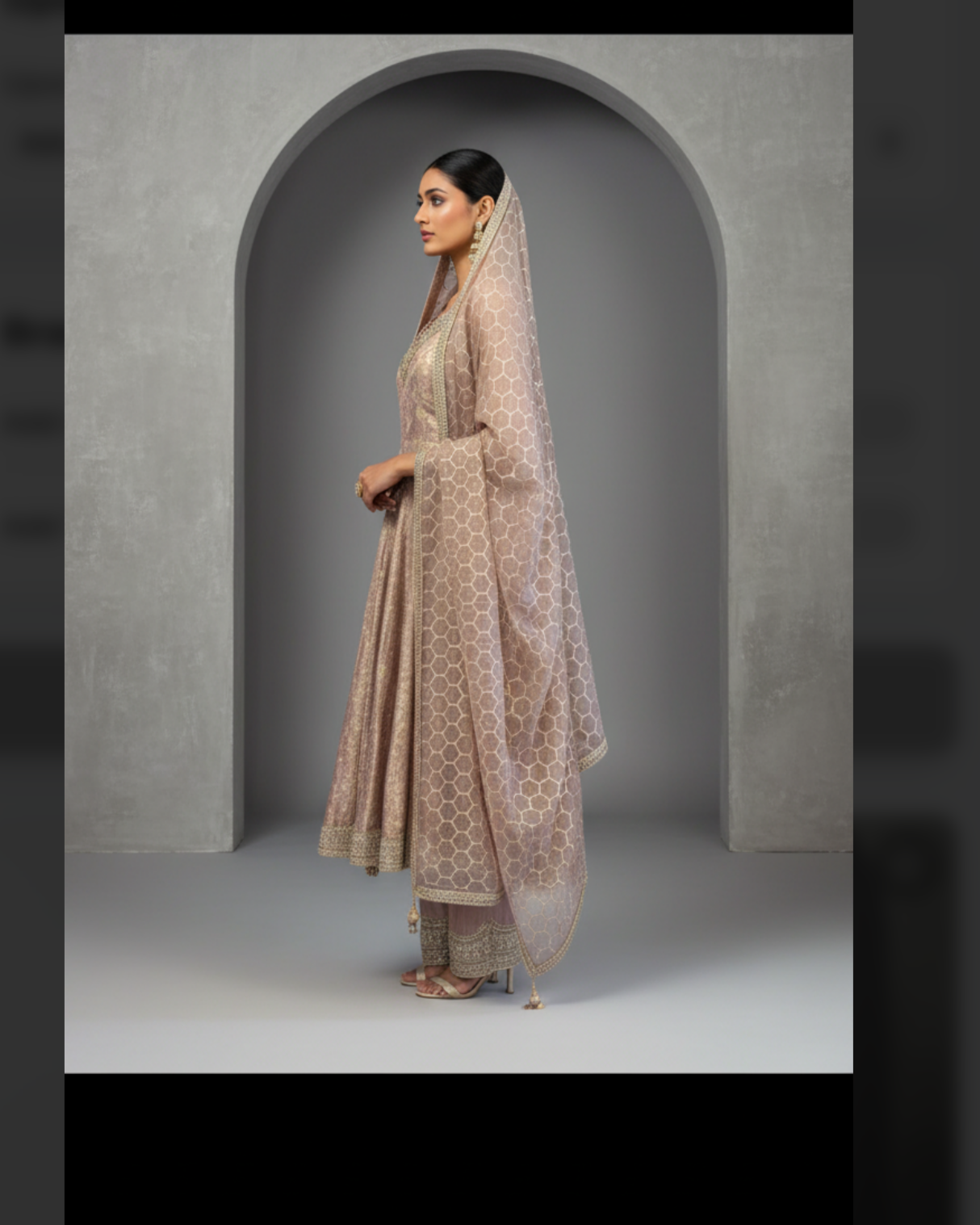 Sage Green/ Pink Embroidered Anarkali Set with Dupatta
